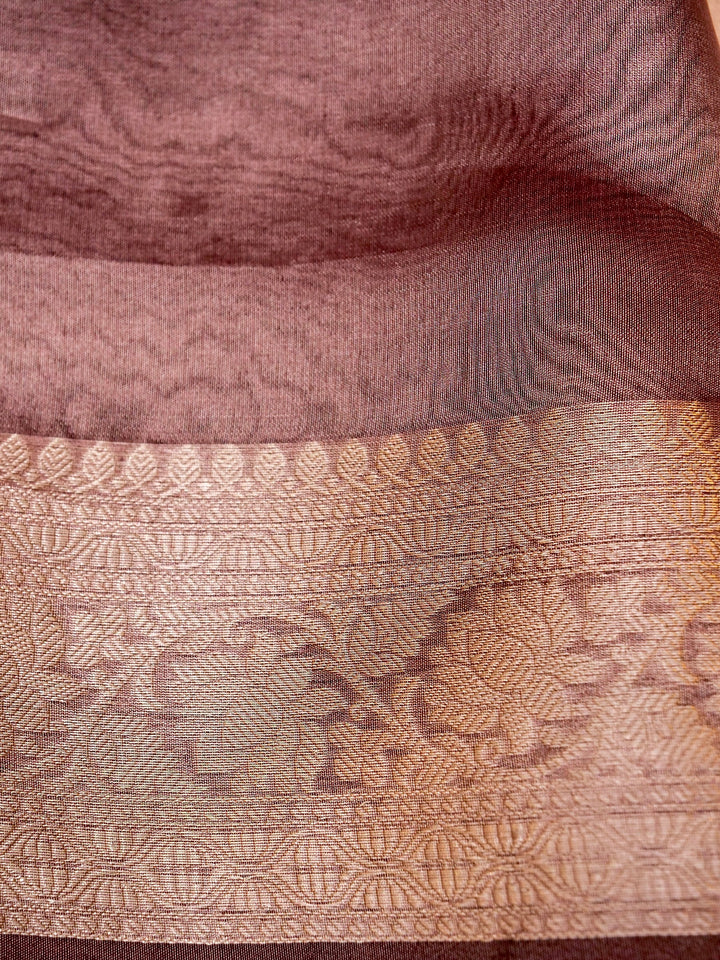 Banarasi Coke Black Tissue Silk Zari Woven Saree