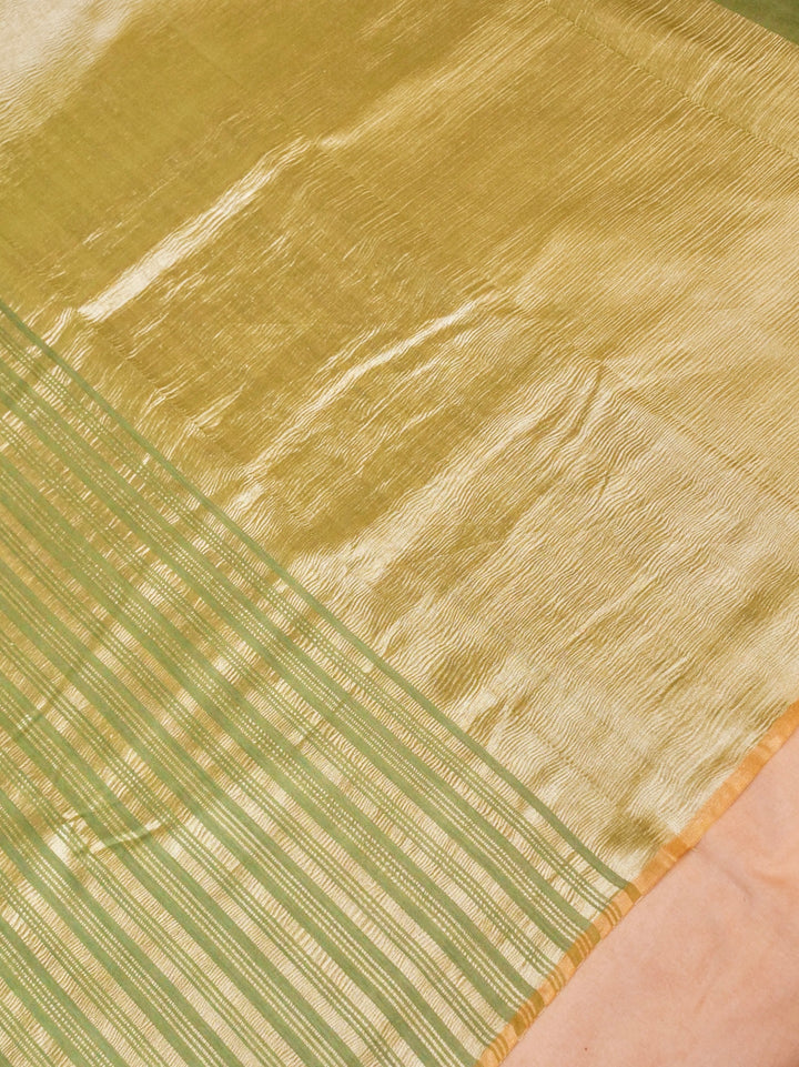 Grass Green Handloom Munga Silk Saree