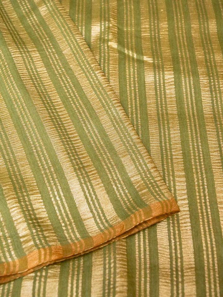 Grass Green Handloom Munga Silk Saree