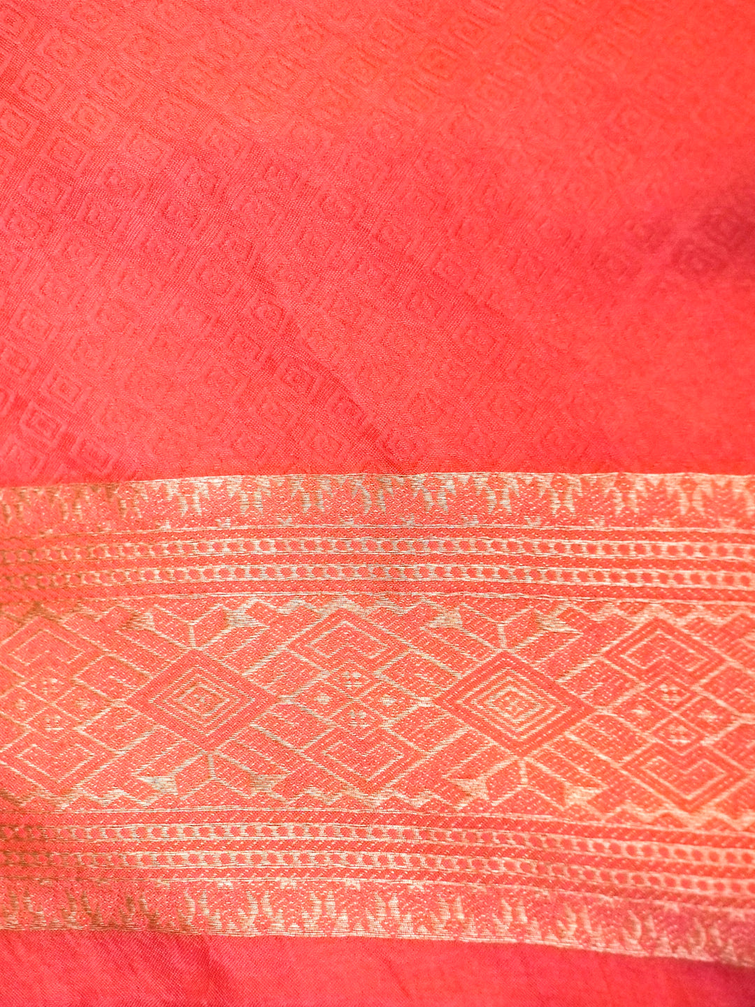 Banarasi Peach Mashru Silk Saree with Zari Weave Bird Motif