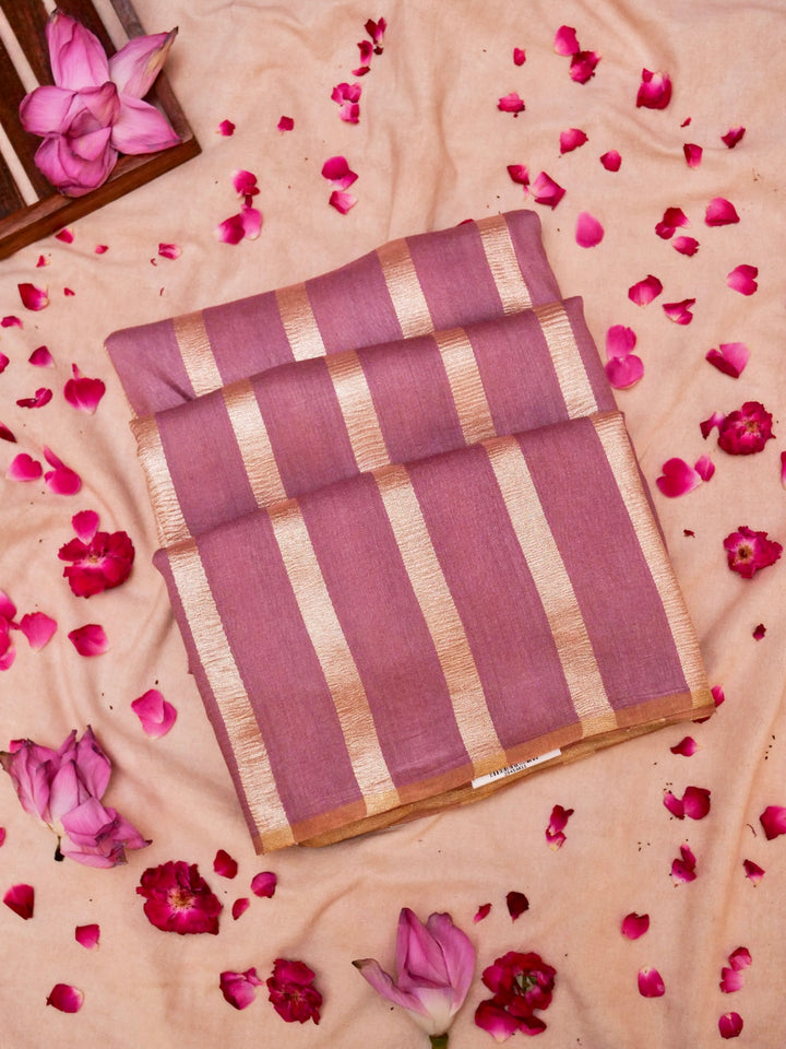 Blush Haze – Mauve Pink Handloom Munga Silk Saree