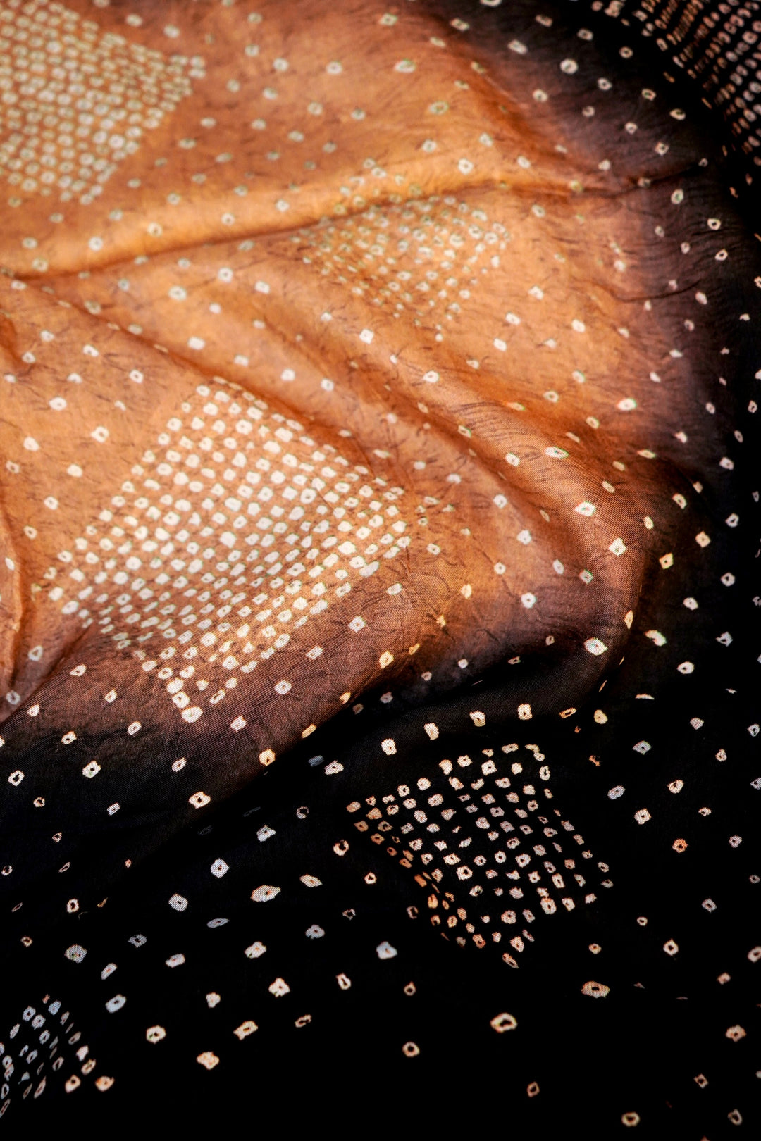 Classic Black Kalamkari and Bandhej Printed Silk Saree