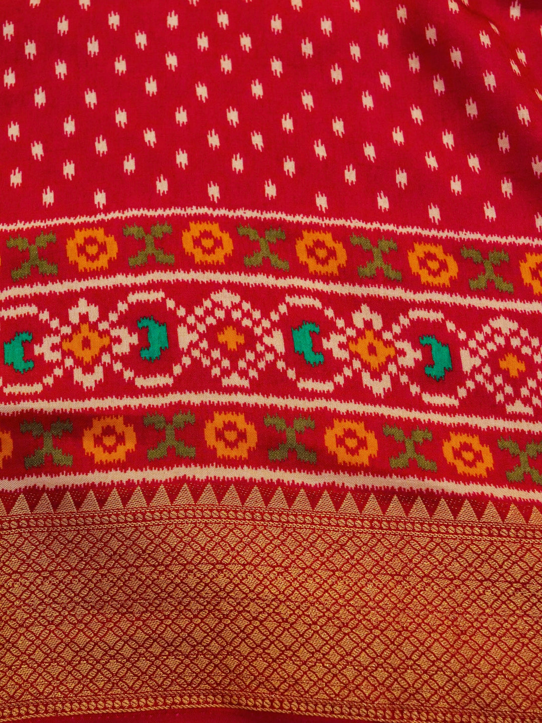 Pink Crepe Silk Saree with Multicolor Printed Design and Zari Border & Pallu