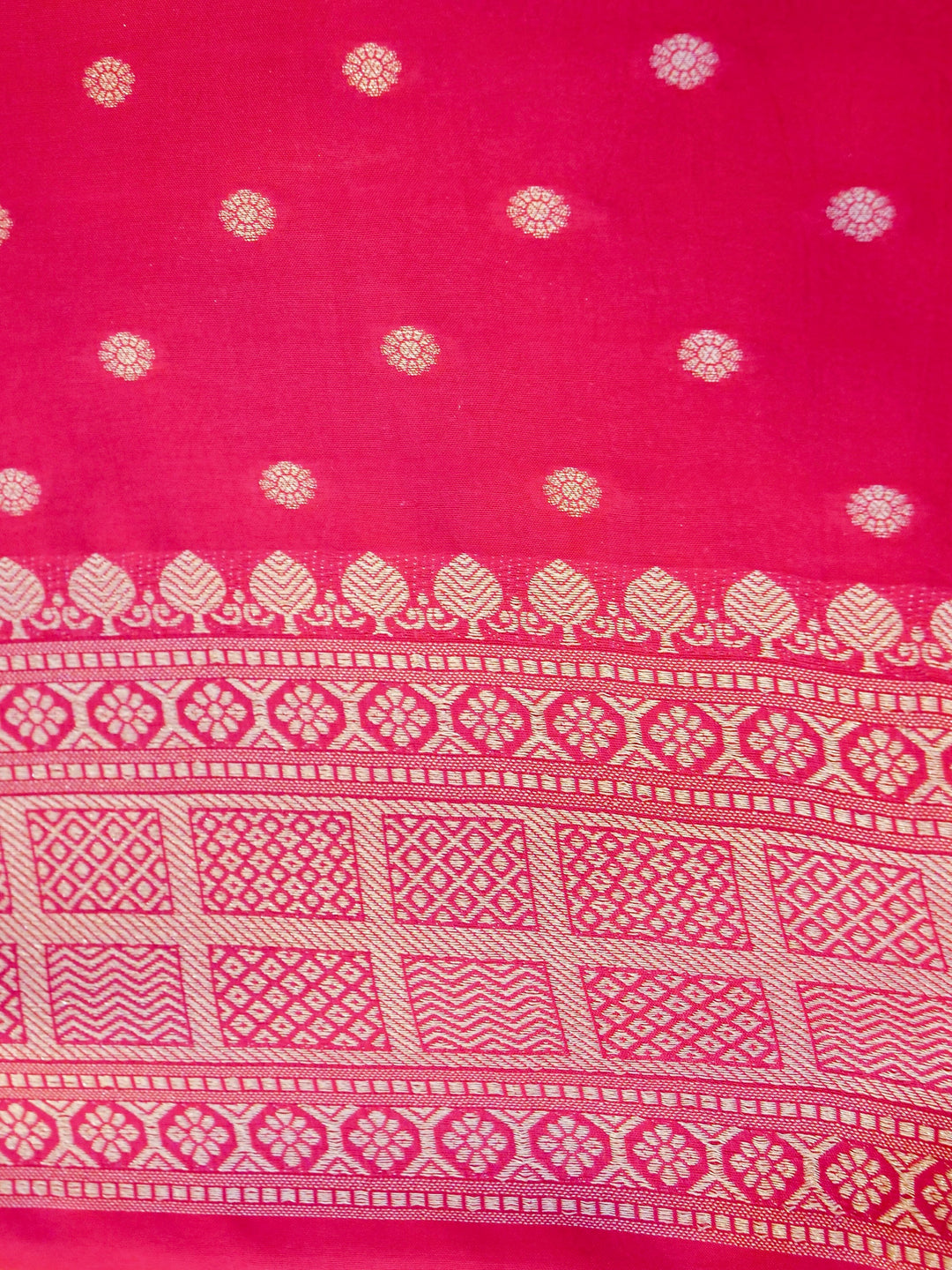 Banarasi Pink Bridal Crepe Silk Saree with Zari Weave Bird Motif