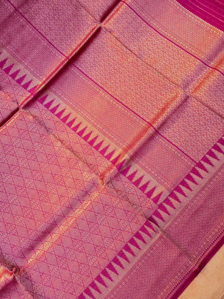 Banarasi Magenta Crepe Silk Saree with Zari Woven Design