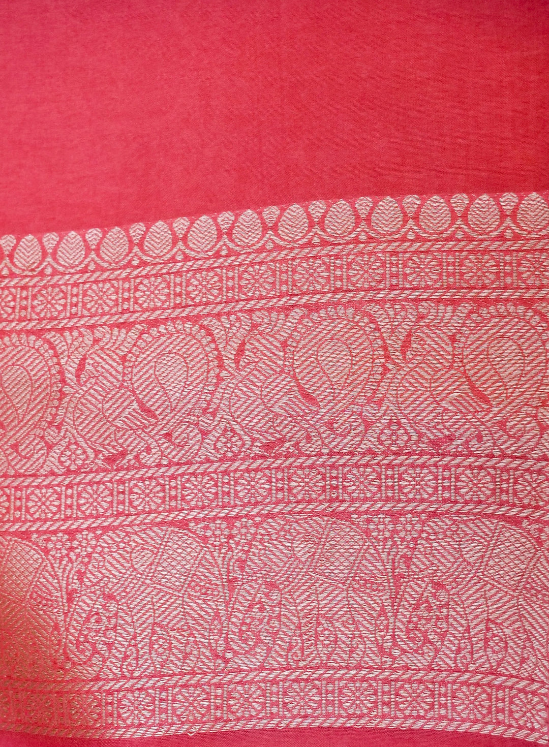 Banarasi Peach Crepe Silk Saree with Zari Weave Bird Motif