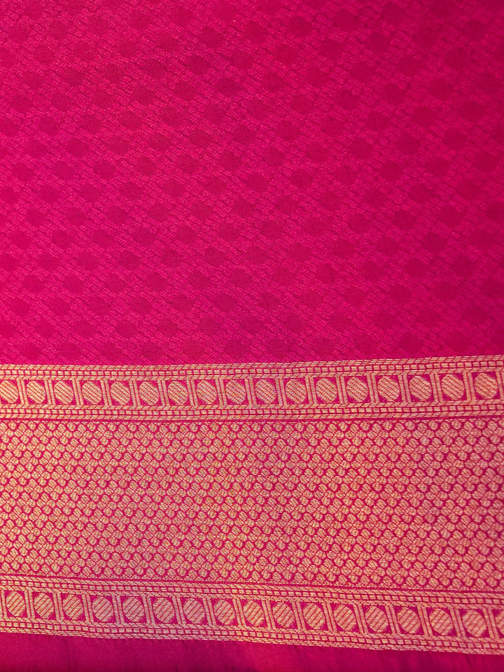 Banarasi Magenta Crepe Silk Saree with Zari Woven Design