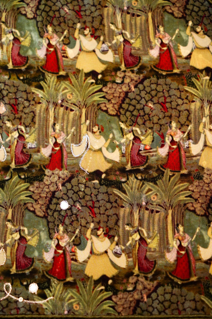 Beige Printed Crepe Silk Saree with Unique Abstract Motifs – Lightweight Drape for Any Occasion