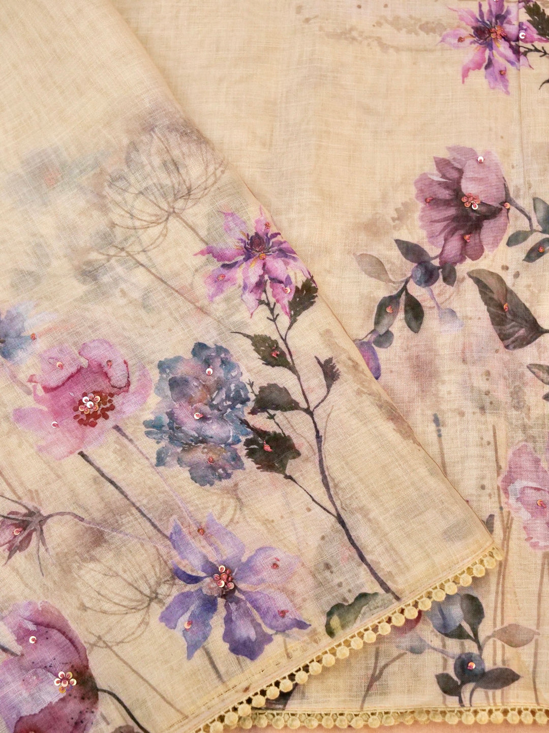 Summer Edit- Tropical Peach Cotton Saree