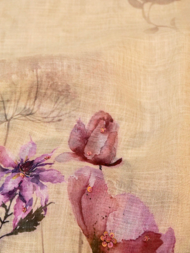 Summer Edit- Tropical Peach Cotton Saree