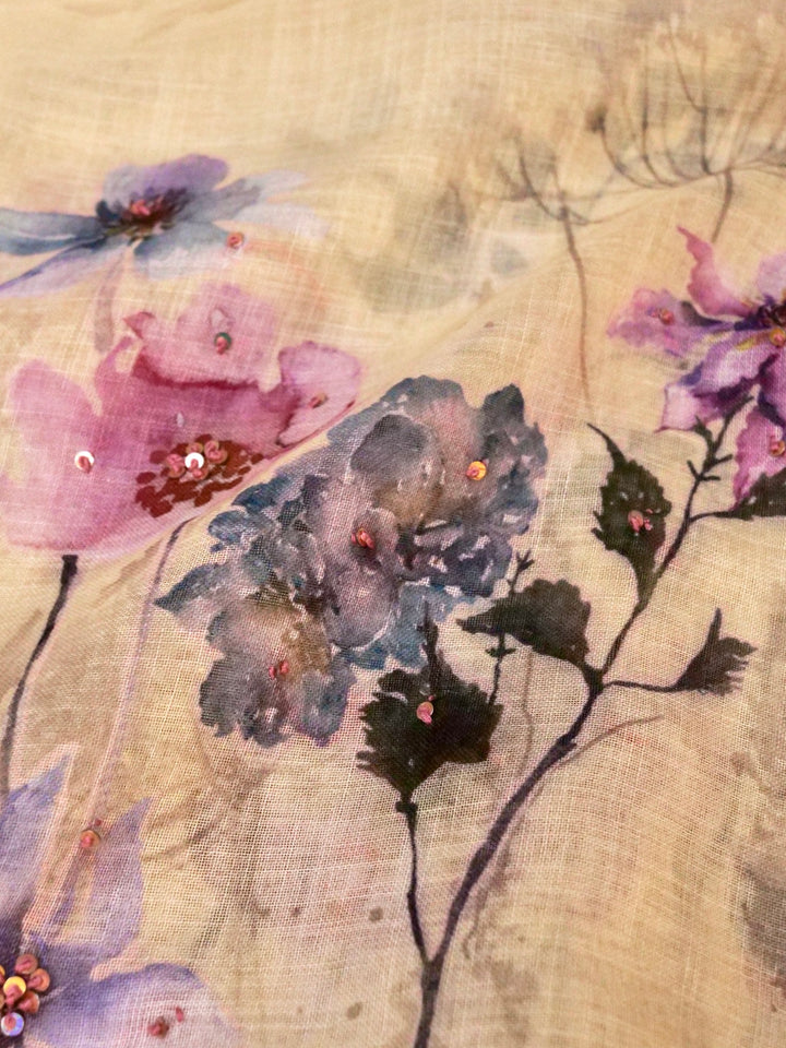 Summer Edit- Tropical Peach Cotton Saree