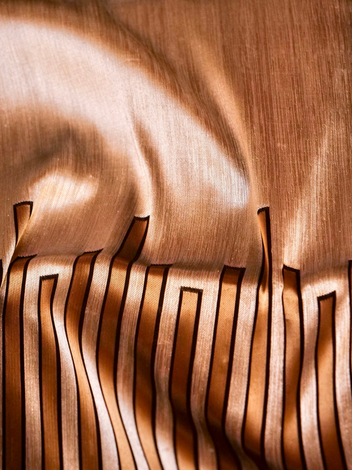 Jet Black Zari Woven Tussar Silk Saree