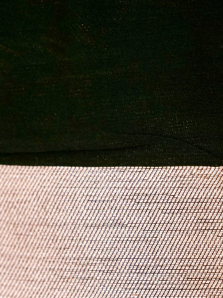 Pure Handloom Banarasi Dark Green Katan Silk Saree with Contemporary Pallu & Border