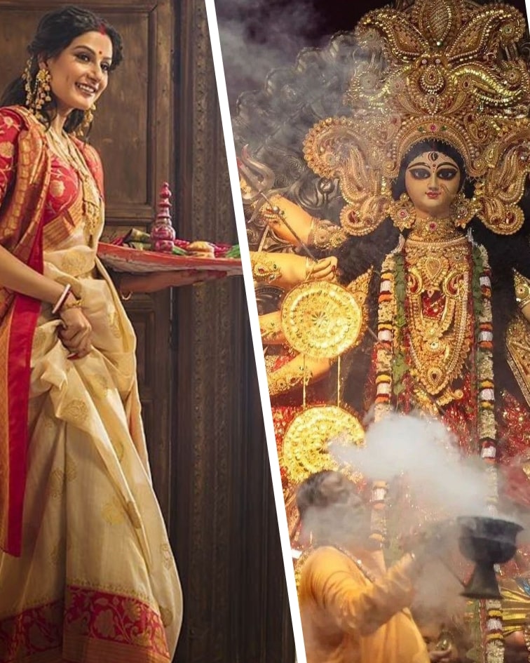 Durga Puja Saree Look: How One Banarasi Saree Can Change Everything (2025) ✨