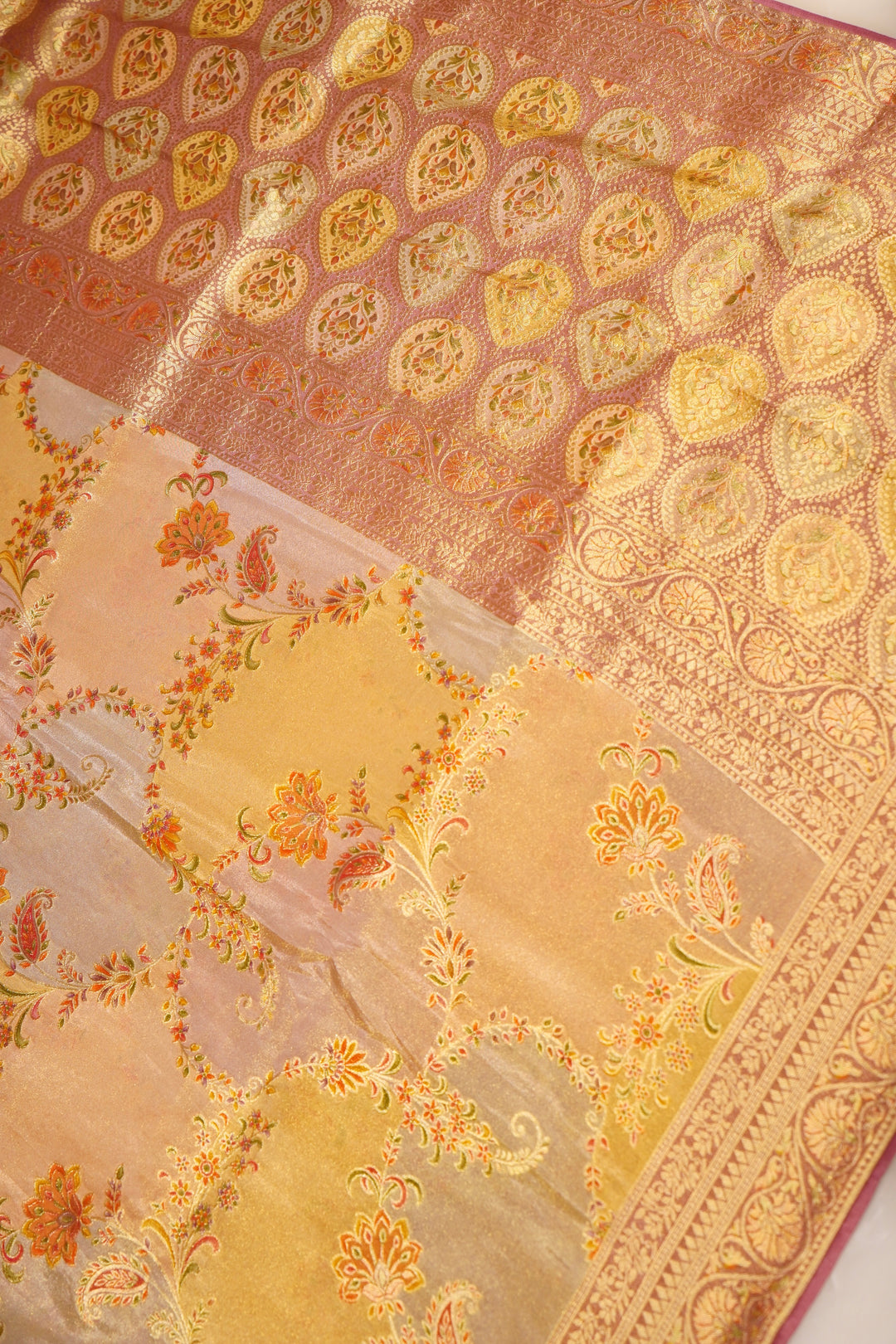 Rangkat Pink Handloom Soft Silk Banarasi Woven Saree