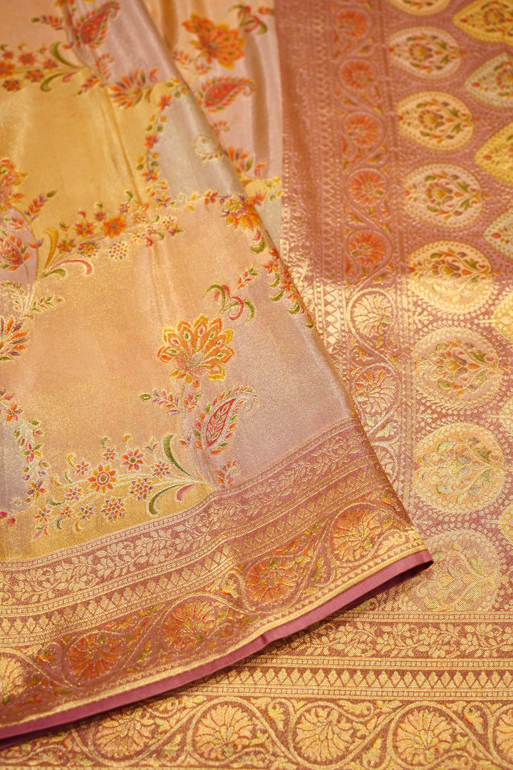Rangkat Pink Handloom Soft Silk Banarasi Woven Saree