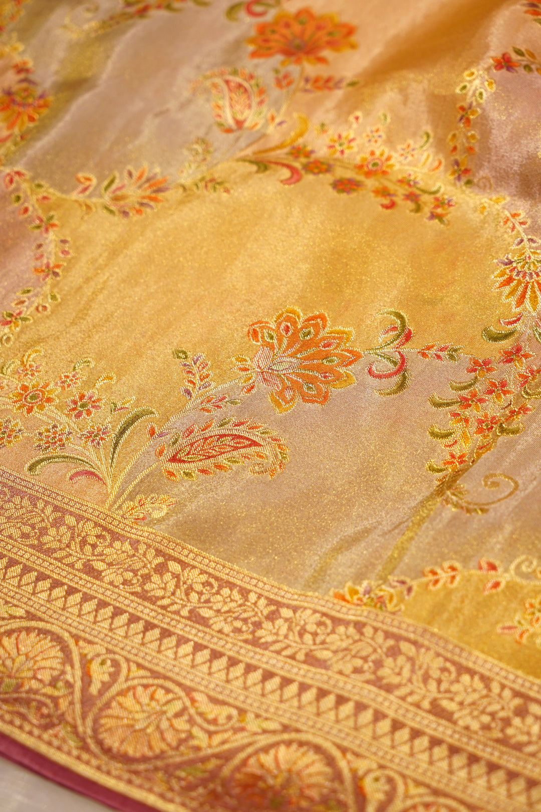 Rangkat Pink Handloom Soft Silk Banarasi Woven Saree