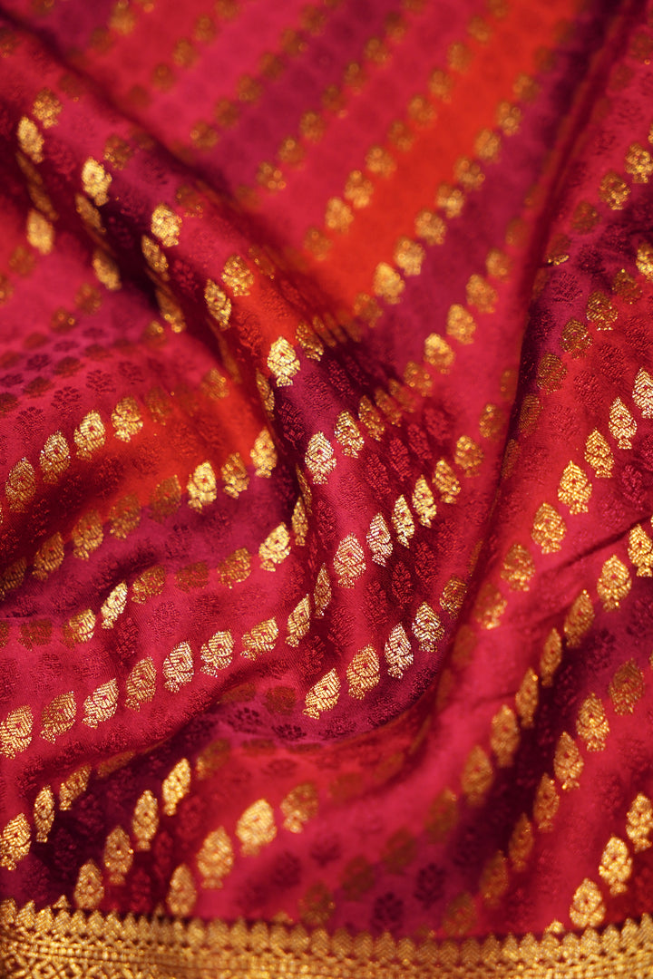 Bright Pink Handloom Soft Silk Banarasi Woven Saree