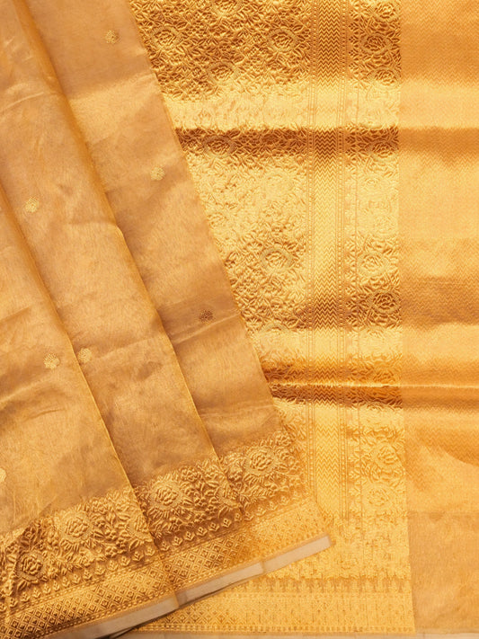 Handloom Banarasi Sun Gold Tissue Silk Khadwa Woven Saree