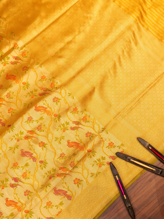 Handloom Banarasi Katan Silk Meenakari Saree