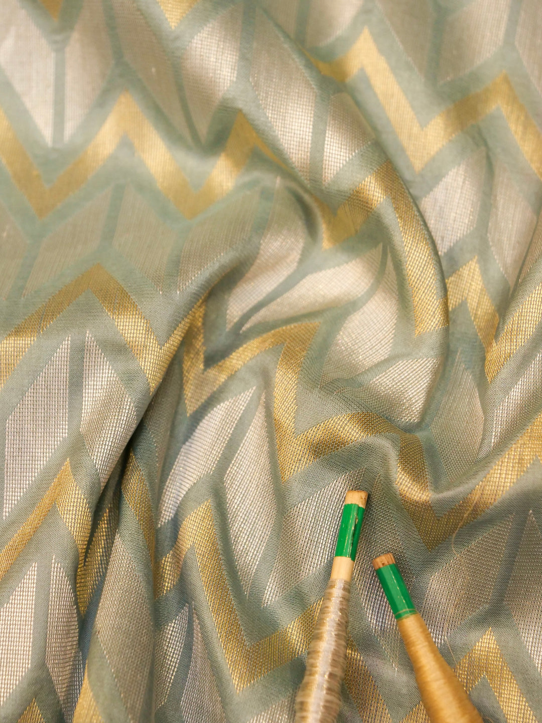 Handloom Celestial Aqua Blue Sonaroopa Banarasi Katan Silk Saree