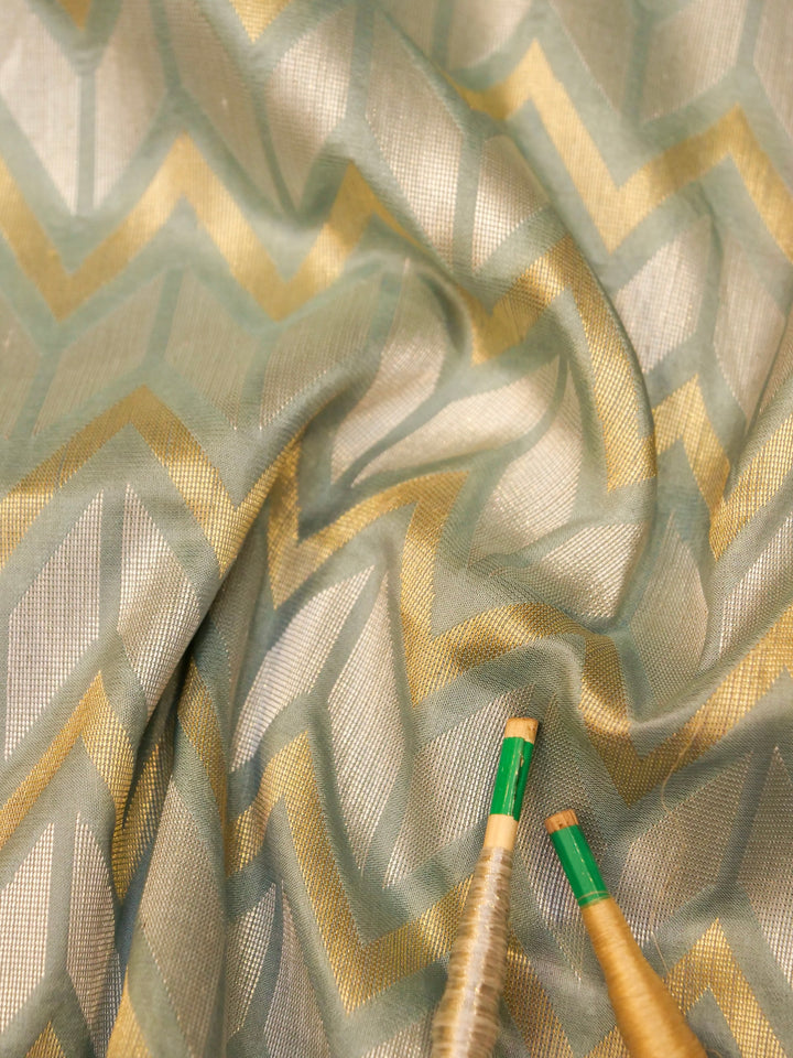 Handloom Celestial Aqua Blue Sonaroopa Banarasi Katan Silk Saree