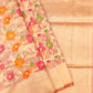 Banarasi Handloom Peachy Pink  Kora Tissue Meenakari Saree