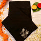 Handwoven Banarasi Jet Black Mashru Silk Figure Motif Saree