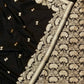 Banarasi Handloom Antique Black Katan Silk Zari Woven Suit Set (Unstitched)