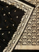 Banarasi Handloom Antique Black Katan Silk Zari Woven Suit Set (Unstitched)