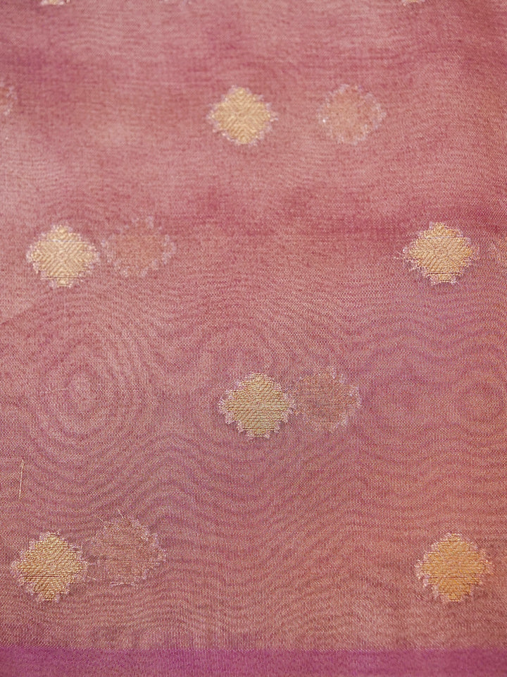 Banarasi Ruby Pink Tissue Silk Zari Woven Saree