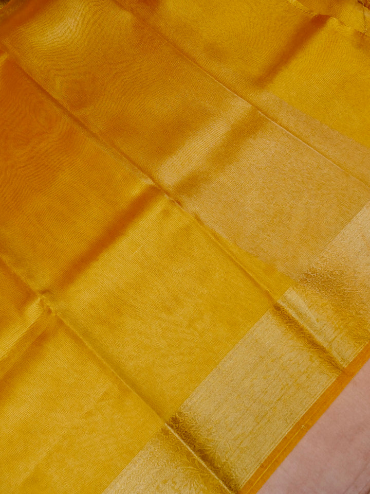Banarasi Sunshine Yellow Tissue Silk Zari Woven Saree