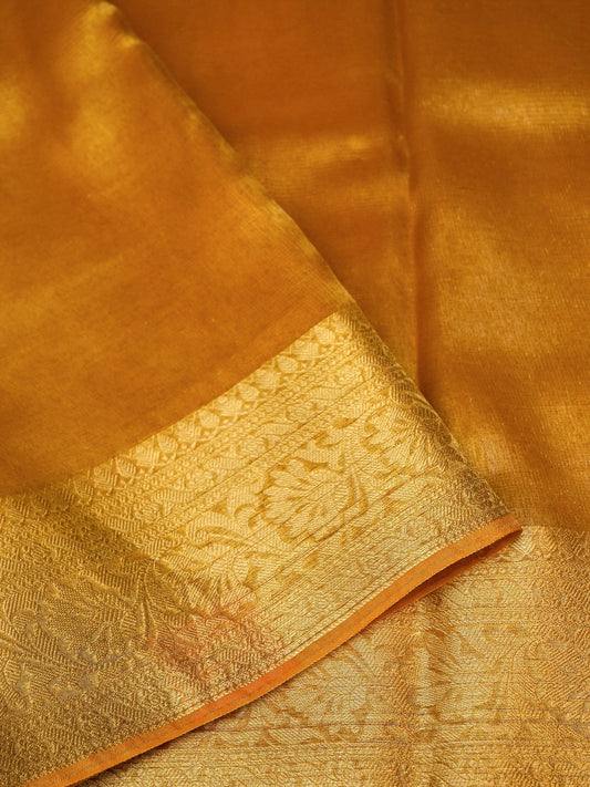 Banarasi Sunshine Yellow Tissue Silk Zari Woven Saree