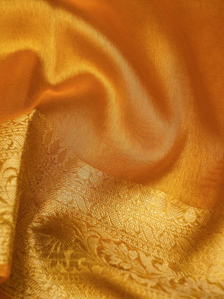 Banarasi Sunshine Yellow Tissue Silk Zari Woven Saree