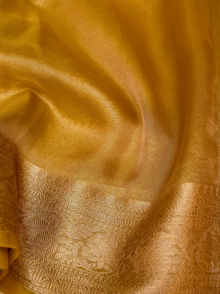 Banarasi Saga Green Tissue Silk Zari Woven Saree