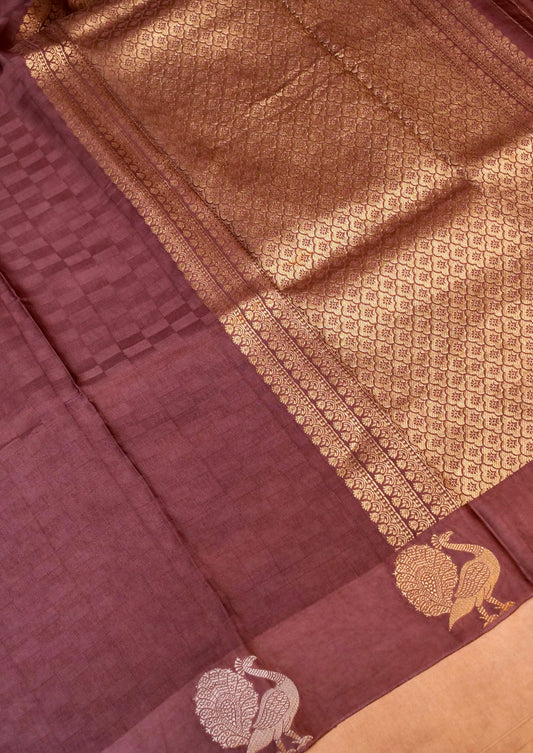 Banarasi Mashru Silk Motif Woven Saree