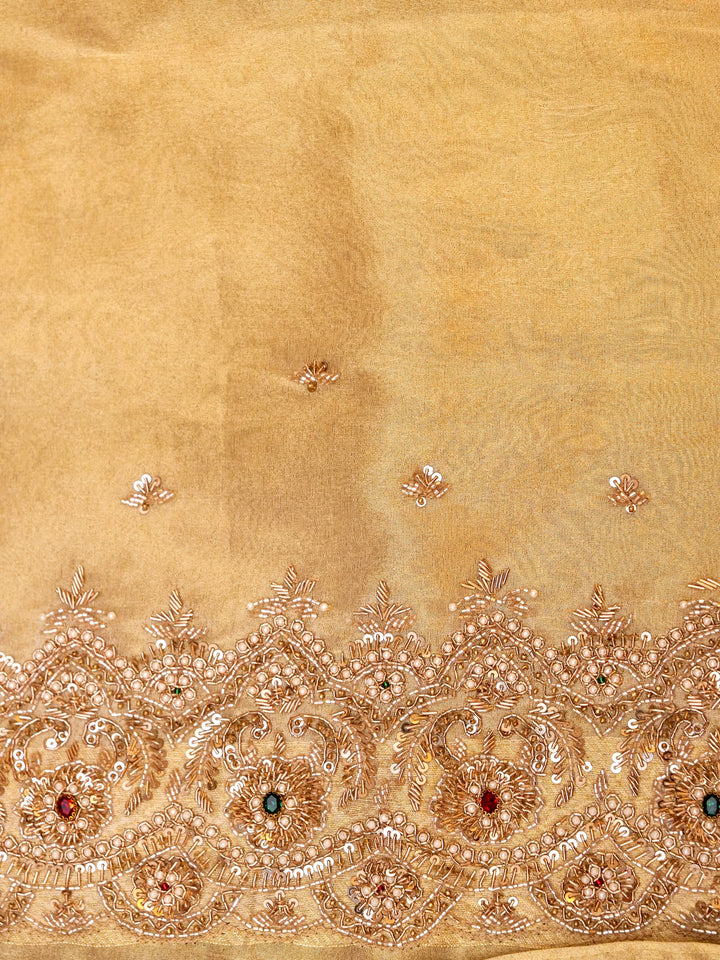 Pure Banarasi  Katan-Tissue Hand-Embroidered Saree