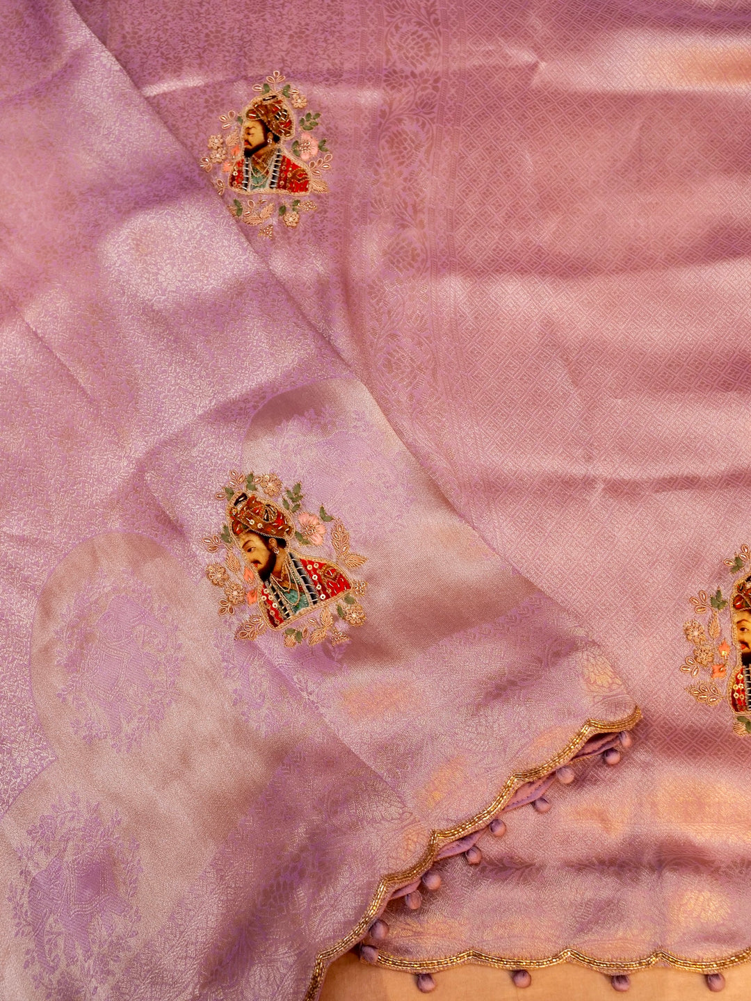 Pure Banarasi Brocade Silk Hand-Embroidered Saree