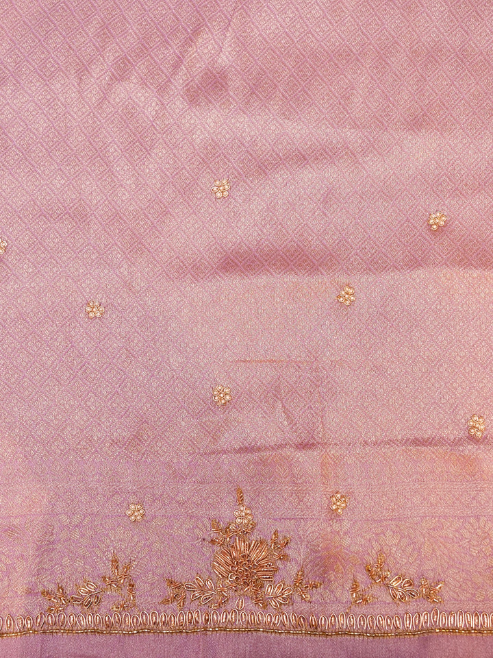 Pure Banarasi Brocade Silk Hand-Embroidered Saree