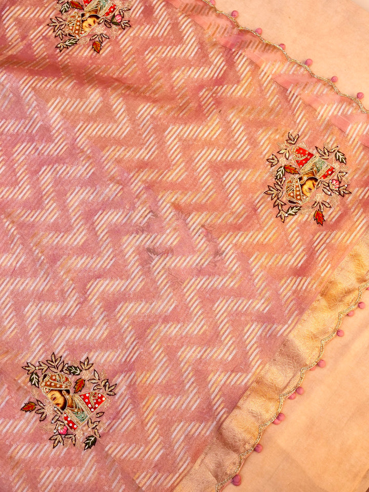 Banarasi Pure Tissue Hand-Embroidered Saree