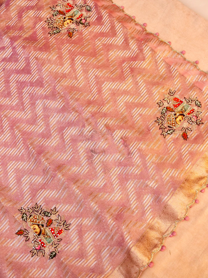 Banarasi Pure Tissue Hand-Embroidered Saree