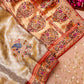 Pure Banarasi Katan-Tissue Paithani Hand-Embroidered Saree