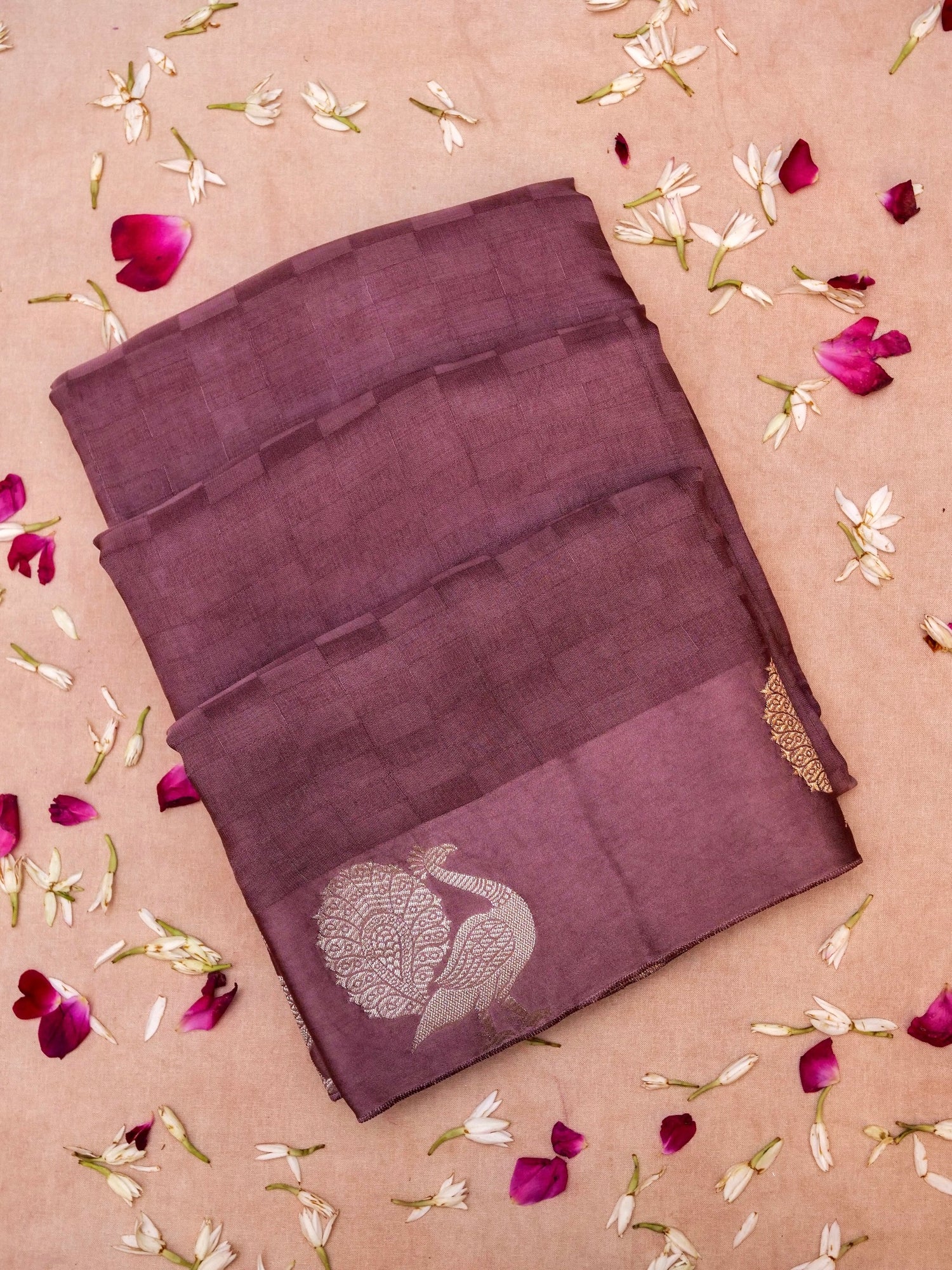 Banarasi Mashru Silk Motif Woven Saree