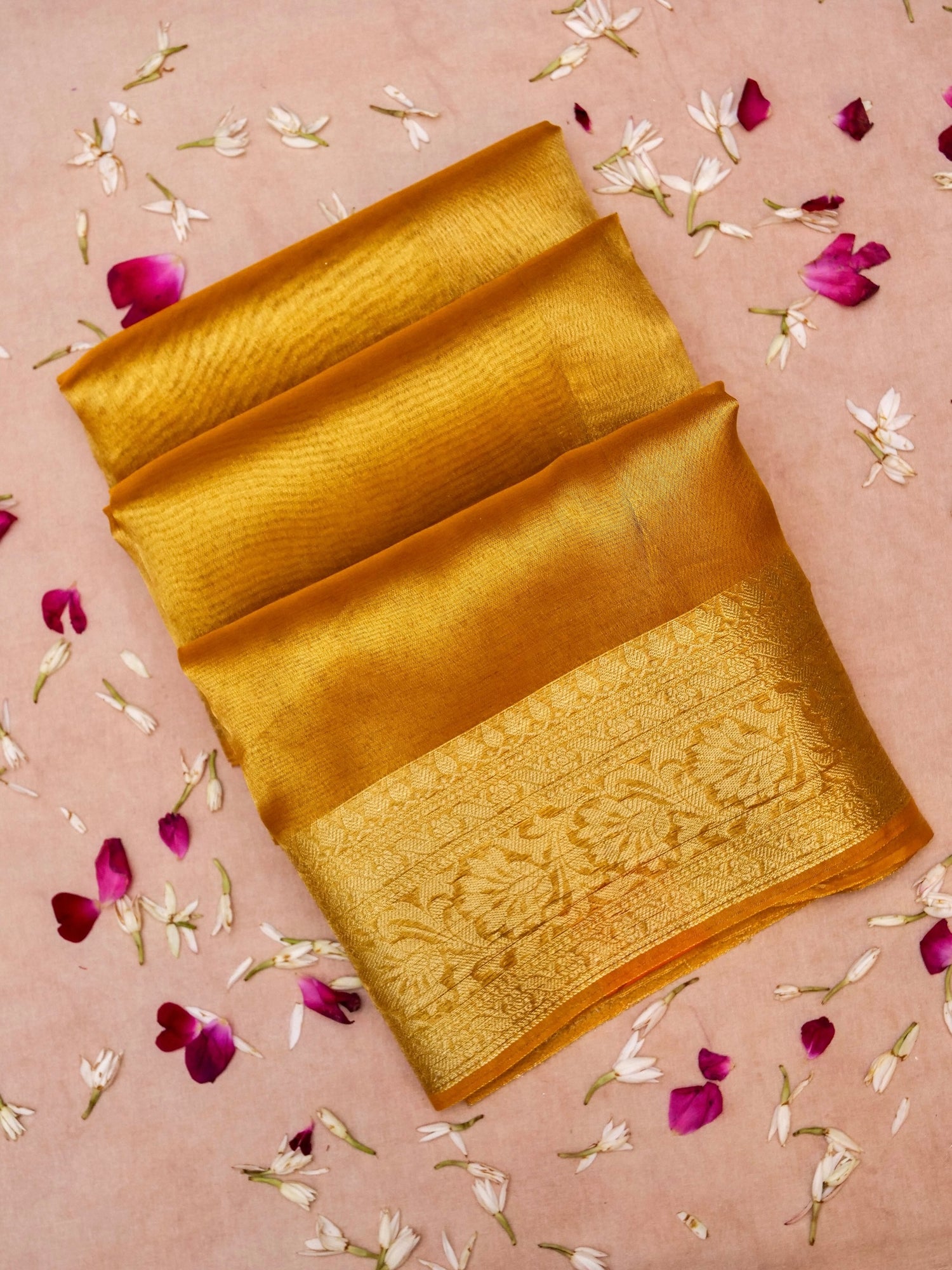 Banarasi Sunshine Yellow Tissue Silk Zari Woven Saree