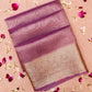 Banarasi Mauve Purple Tissue Silk Zari Woven Saree