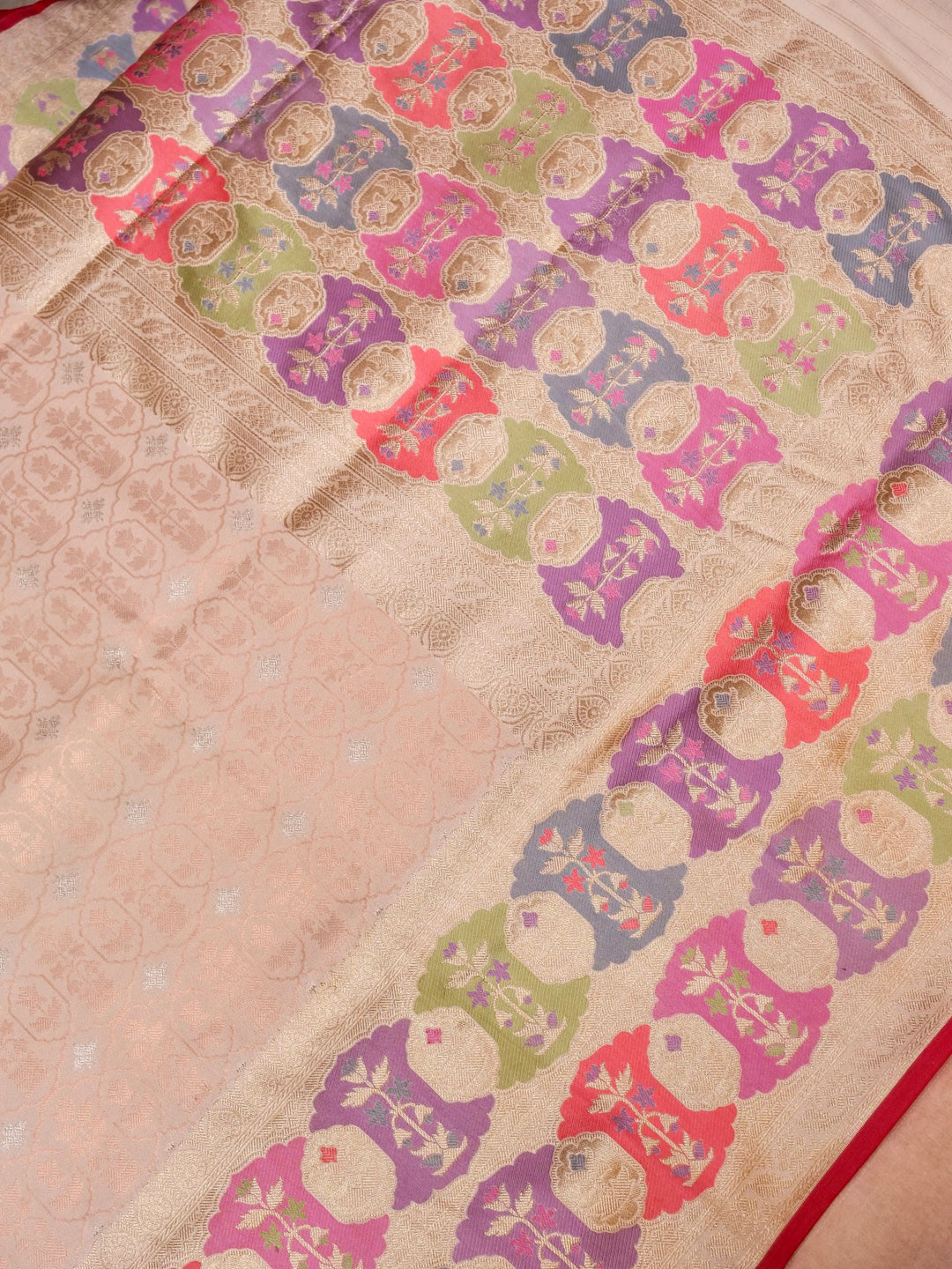 Banarasi Handloom Katan Silk Meenakari Abstract Saree
