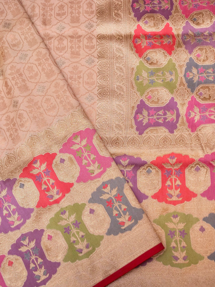Banarasi Handloom Katan Silk Meenakari Abstract Saree