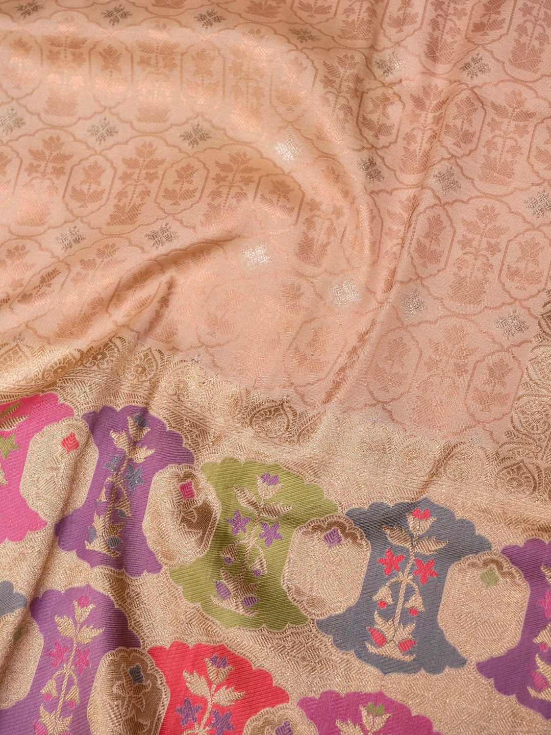 Banarasi Handloom Katan Silk Meenakari Abstract Saree