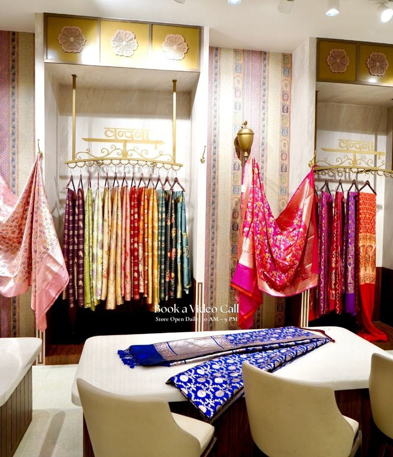 Saree shop in Varanasi Vandana Sarees Video Appointment