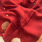 Handwoven Scarlet Red Banarai Mashru Silk Zari Woven Saree